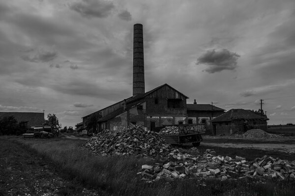 A dilapidated factory of the war years