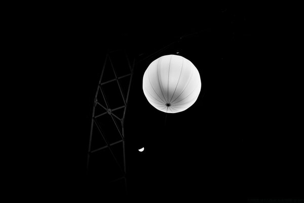 Minimalism with a moon and an air lantern