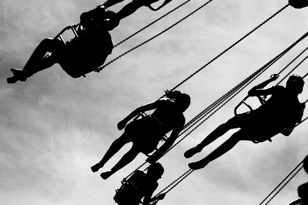 Fun rides on a long swing