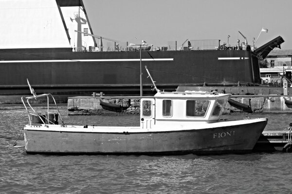 Black and white. Water transport system