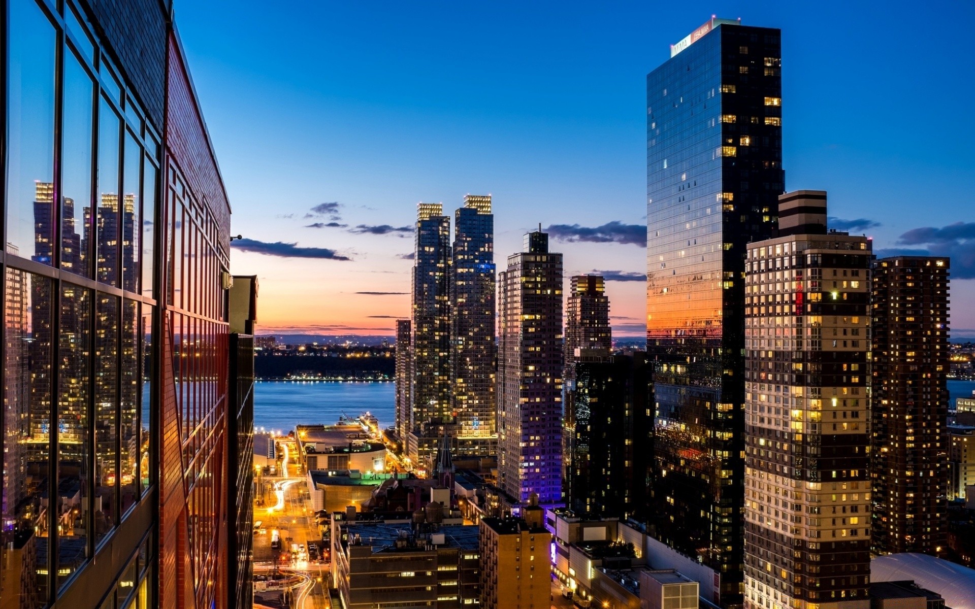 other city city architecture skyscraper downtown cityscape dusk skyline building office business travel sky urban illuminated finance evening modern sunset tower