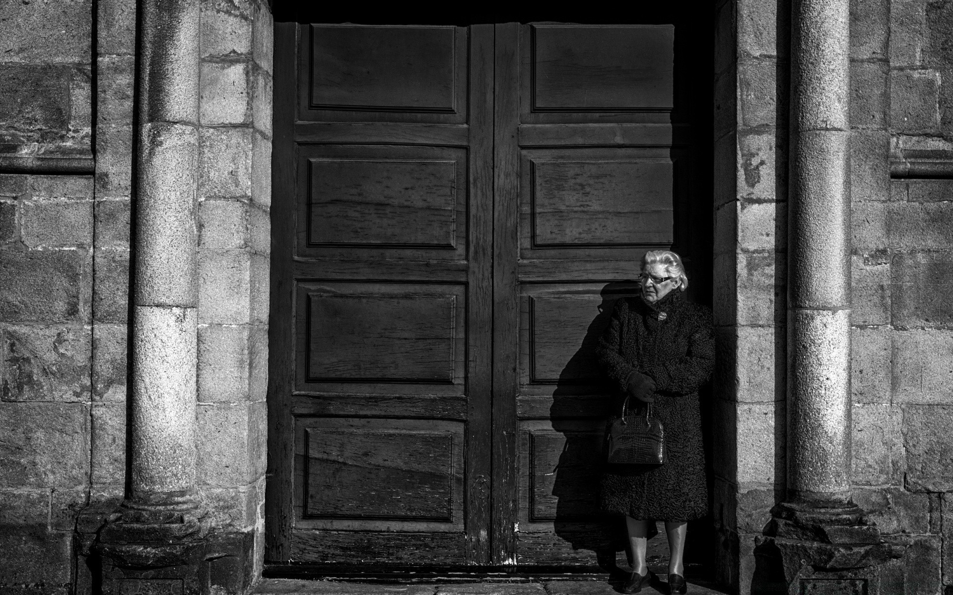 black and white street monochrome adult one man portrait