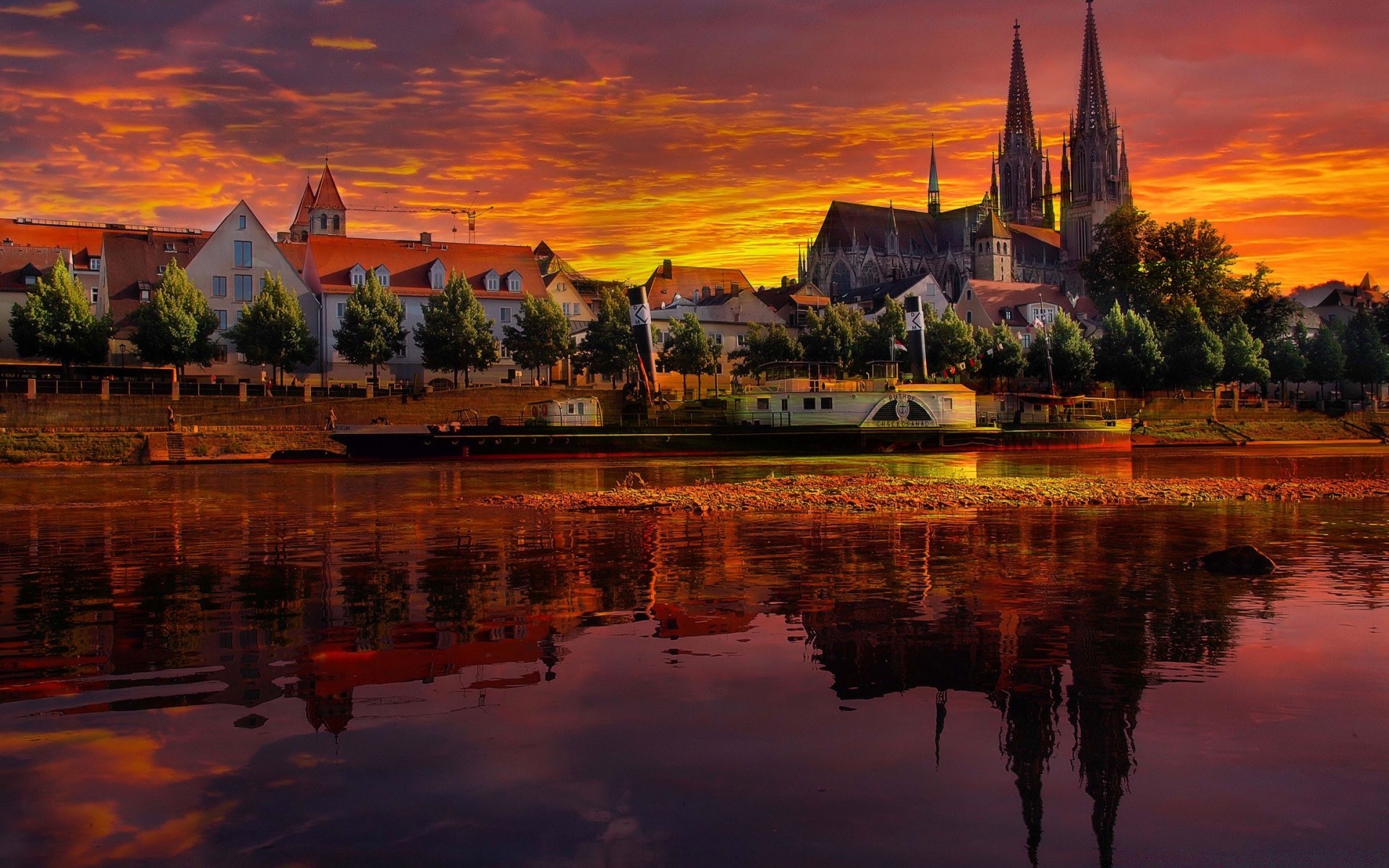 other city sunset water river dusk travel evening architecture dawn reflection church sky city building cathedral cityscape bridge outdoors tower