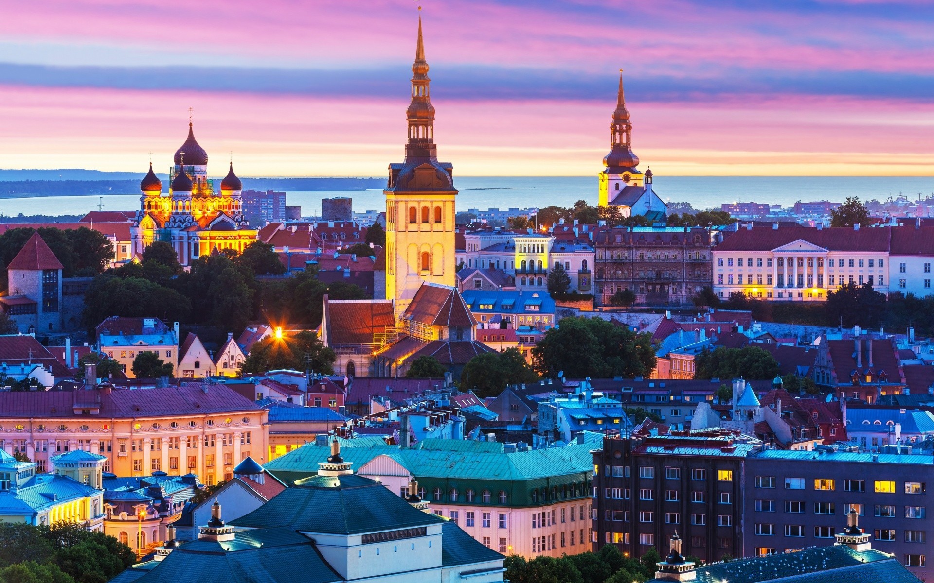 other city city travel architecture church dusk building sky cityscape town sight evening tourism outdoors cathedral water illuminated urban kremlin tower