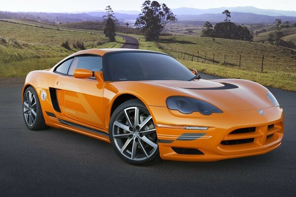 Orange sports car