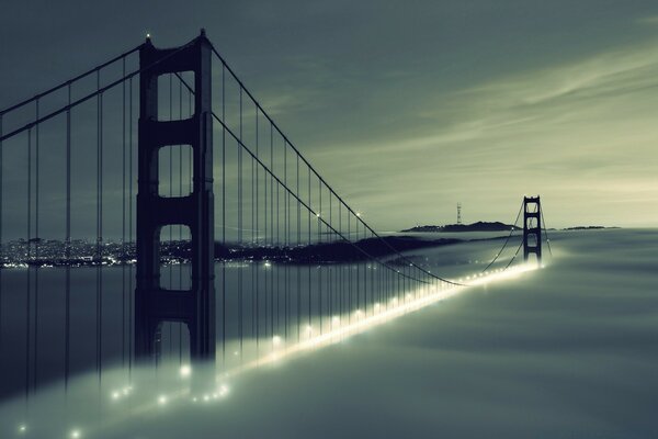 The Big bridge in the fog