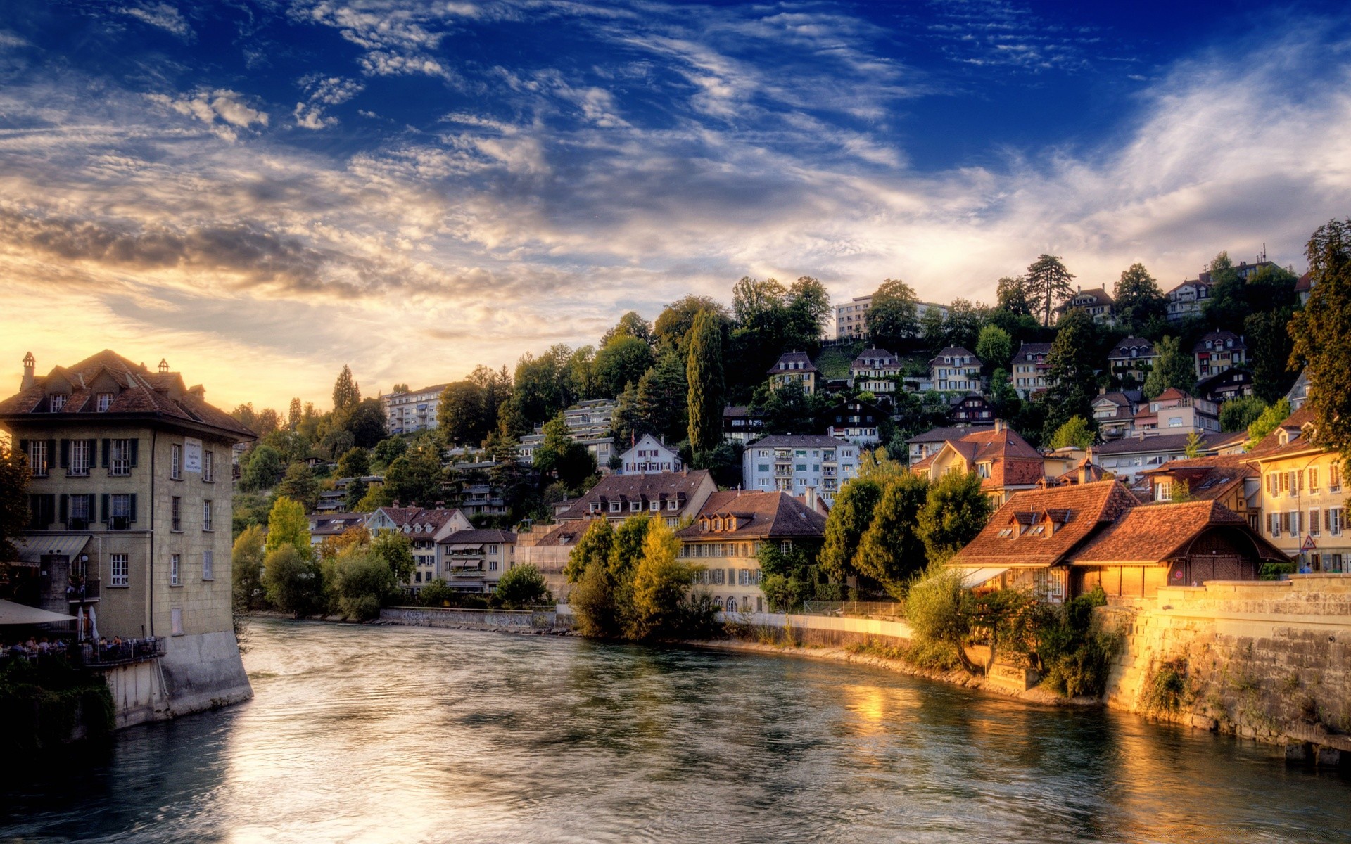 andere städte wasser haus architektur reisen fluss haus im freien himmel alt sonnenuntergang traditionelle natur tourismus sommer reflexion baum landschaft stadt see