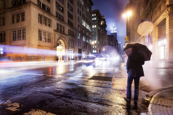 Regenschirm Mann Geschwindigkeit Stil