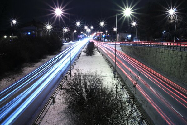 Longue nuit exposition route