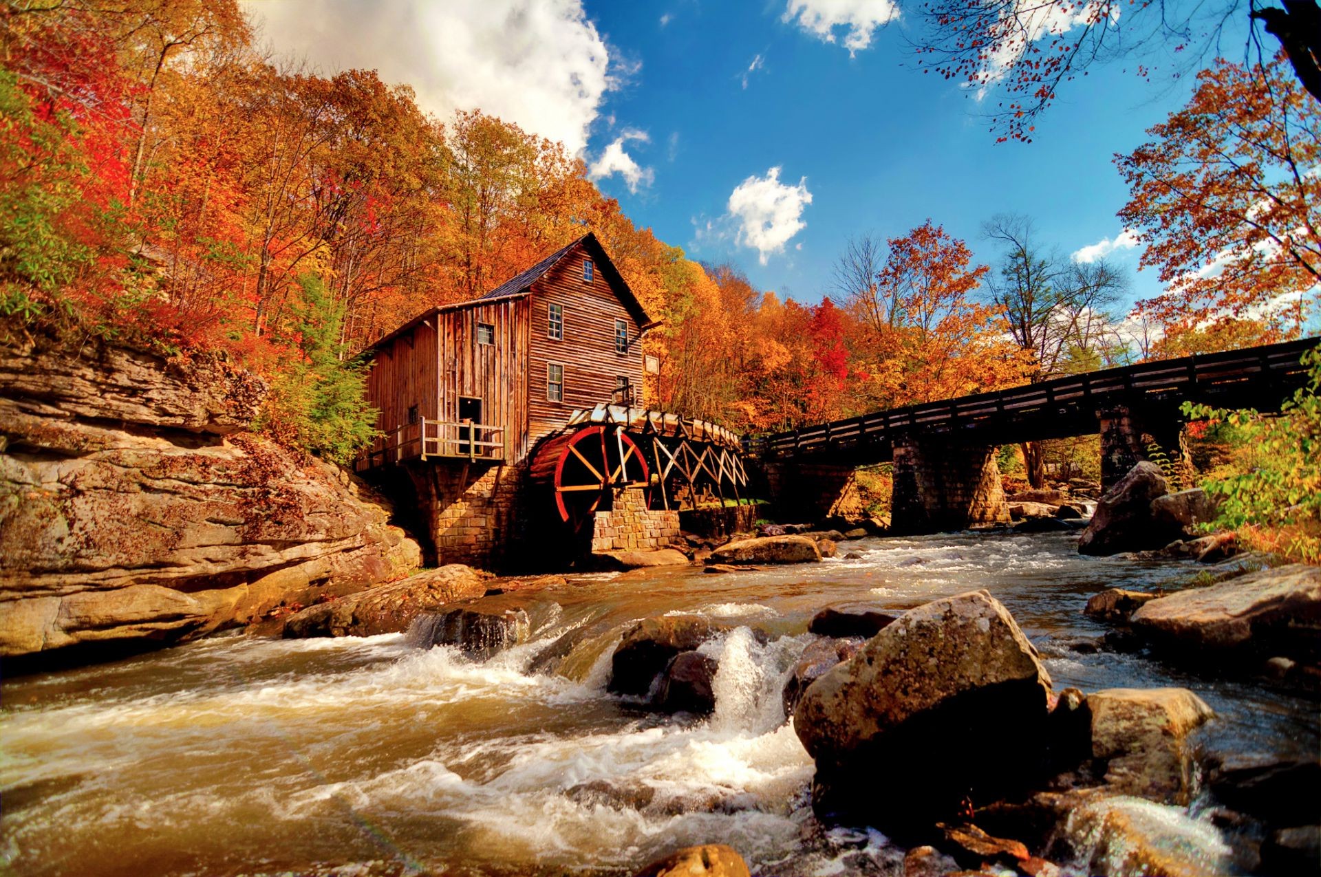 rivers ponds and streams water fall river wood stream nature landscape waterfall travel bridge outdoors tree rock creek scenic