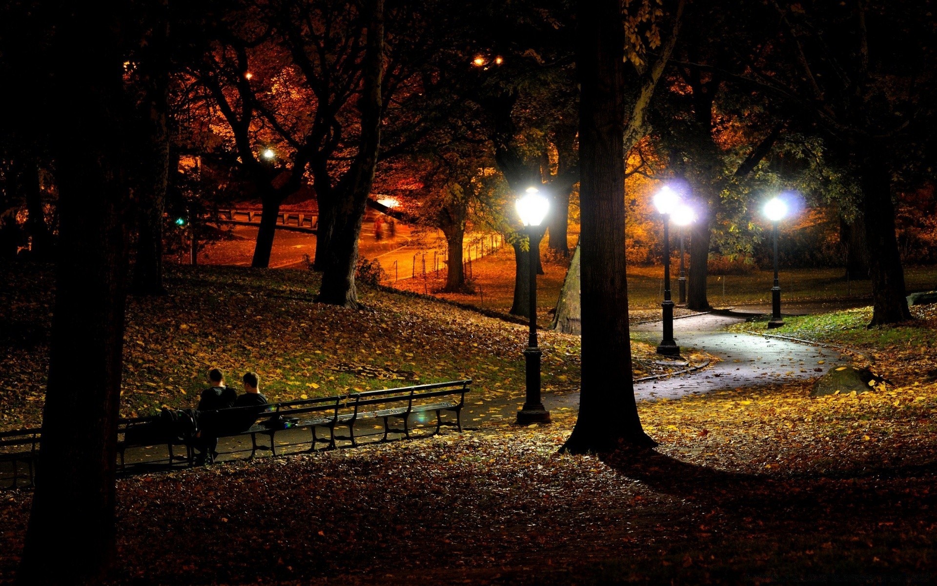 andere städte licht baum straße straße schatten gasse landschaft park herbst bank stadt dämmerung