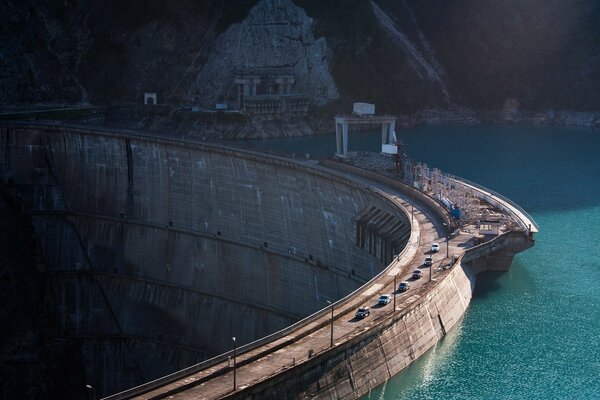 Architecture of a bridge with a dam