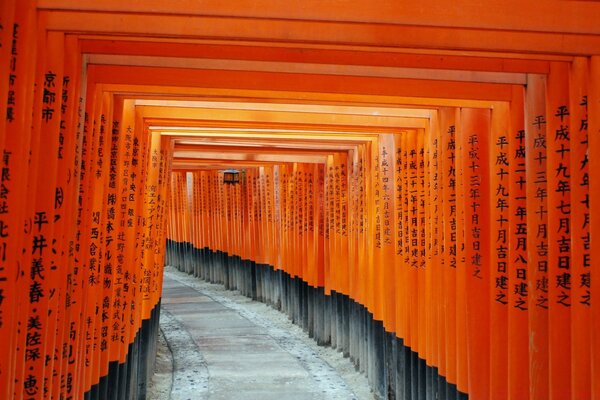 Madera interior con eroglifos japoneses