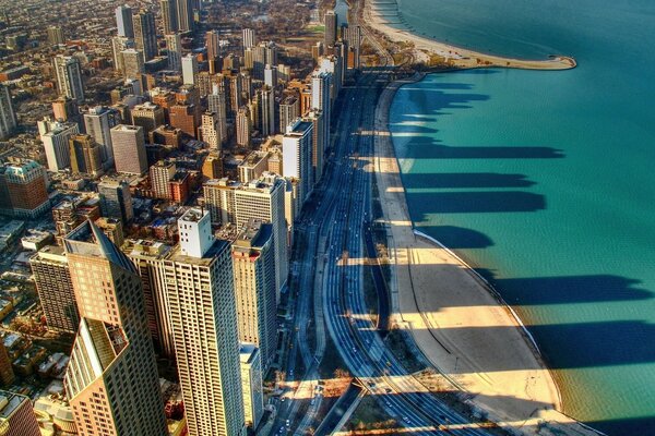 Beautiful Skyscrapers on the seashore