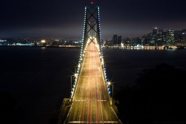 Ponte noite Cidade água escura arquitetura