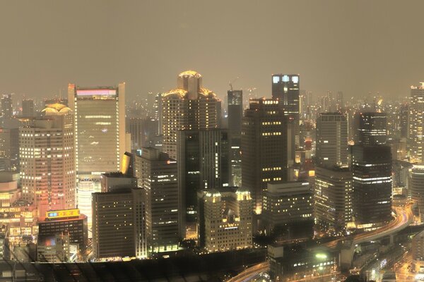 Foggy city and sleepy residents