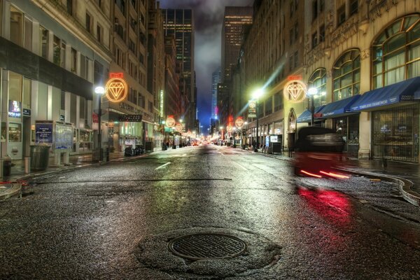 Alcantarillado como centro de la ciudad nocturna