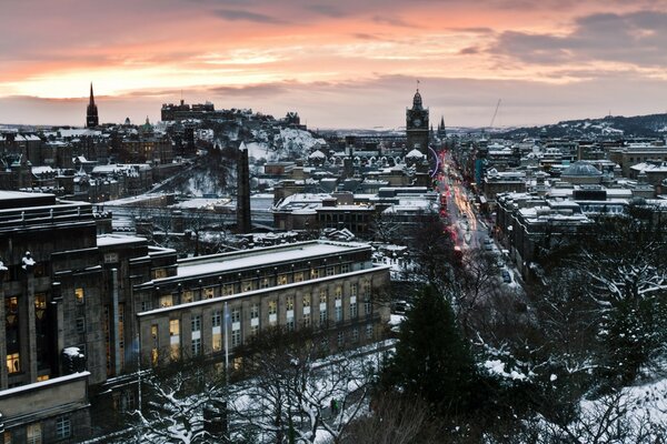 Winterlandschaft einer anderen Stadt