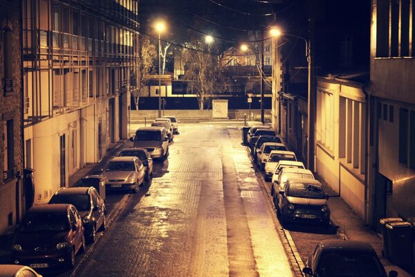 Autos Straße Stille Schnee