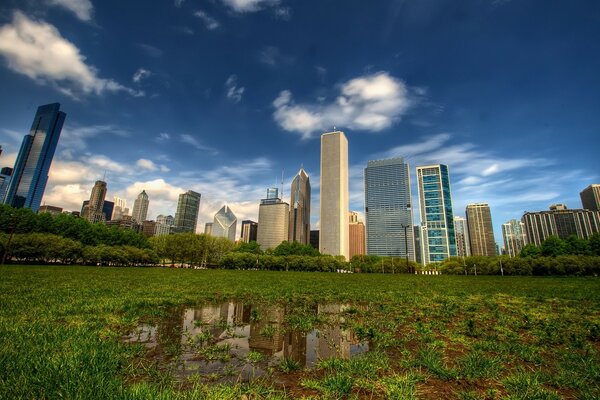 Houses skyscrapers of the big city