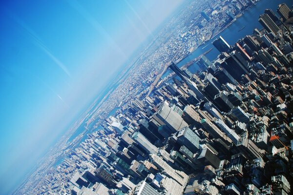 View of the city from a height