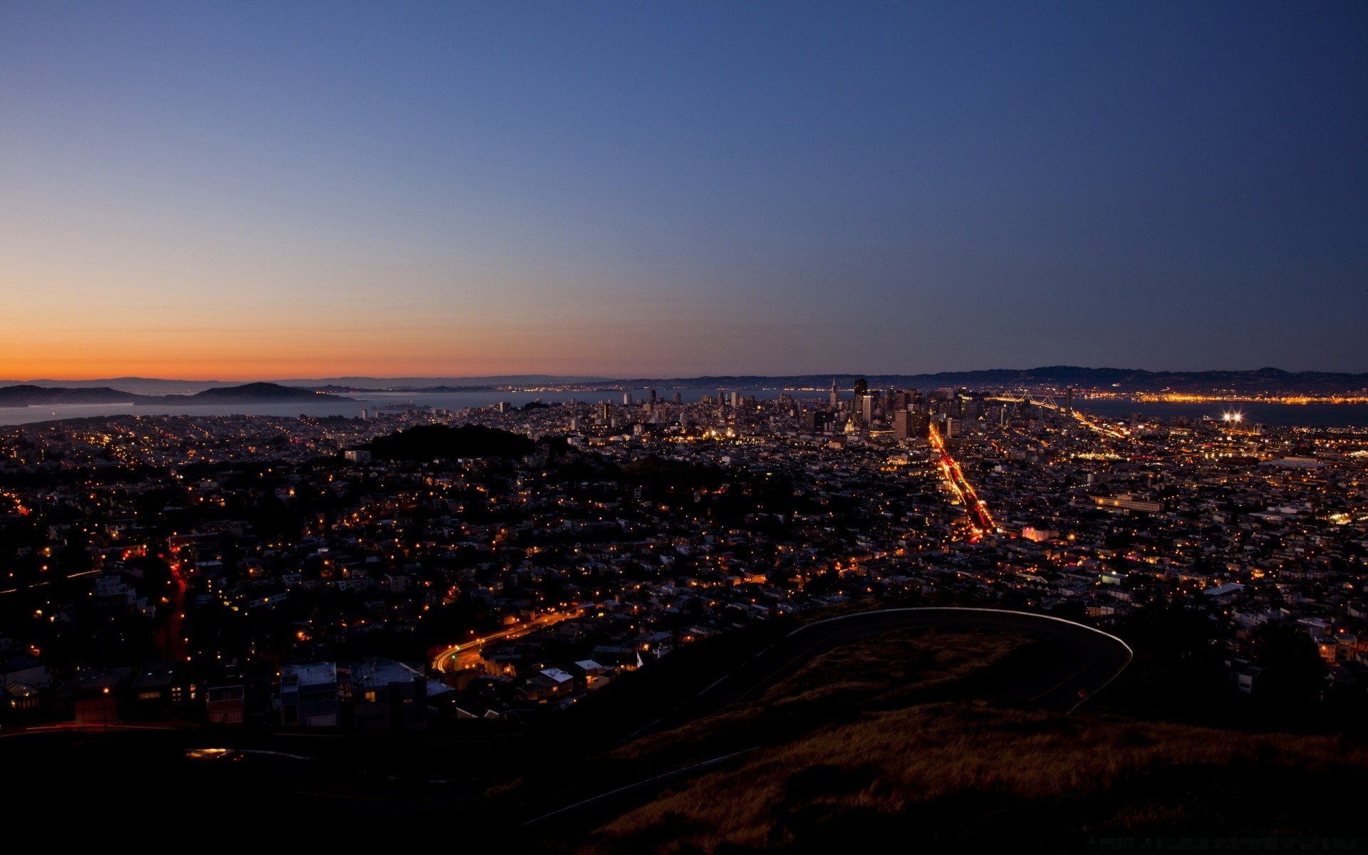 other city sunset landscape evening dawn dusk travel light sky water beach city sea sun