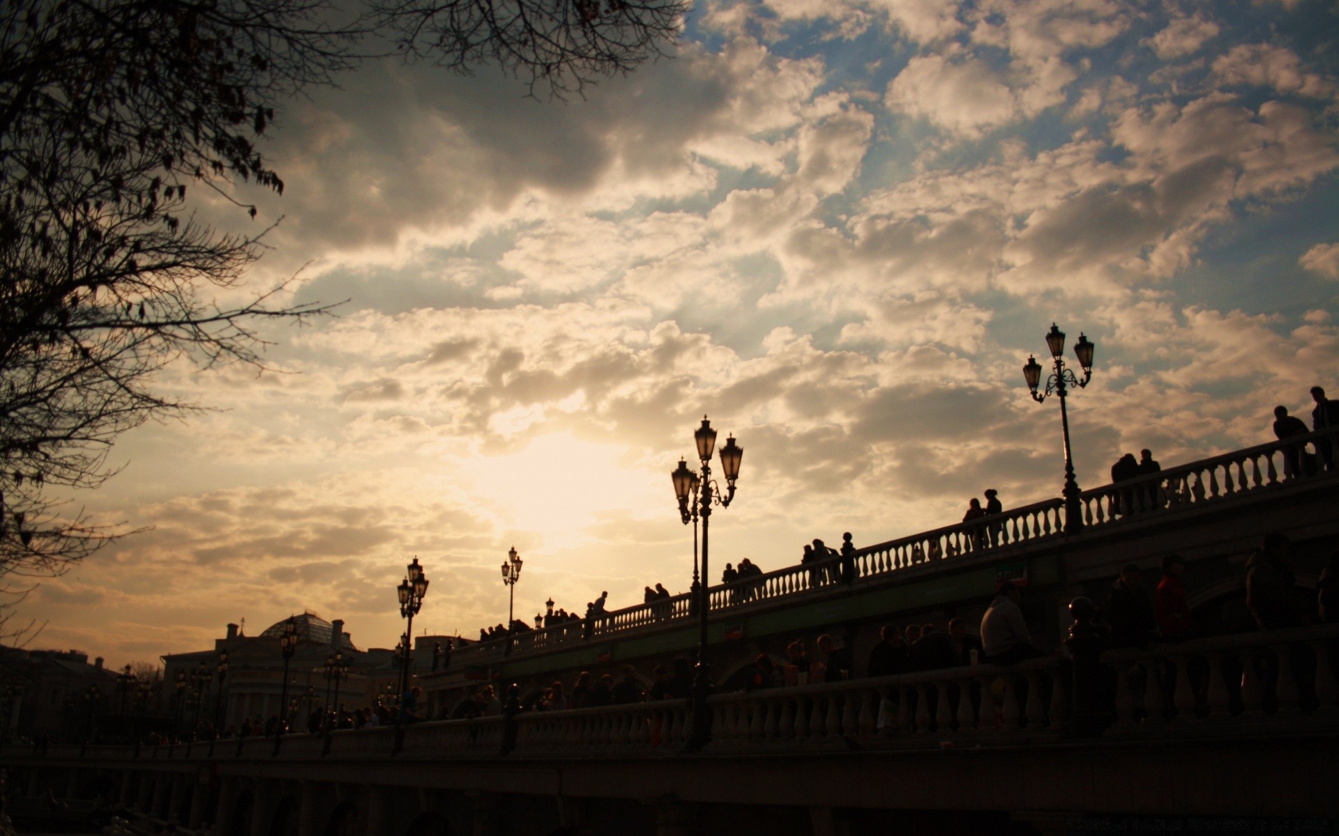 other city silhouette sunset evening sky dawn dusk light travel bridge city storm outdoors dark backlit water