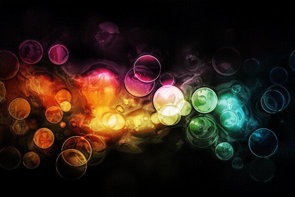 Komayuternaya graphics background with colorful bubbles