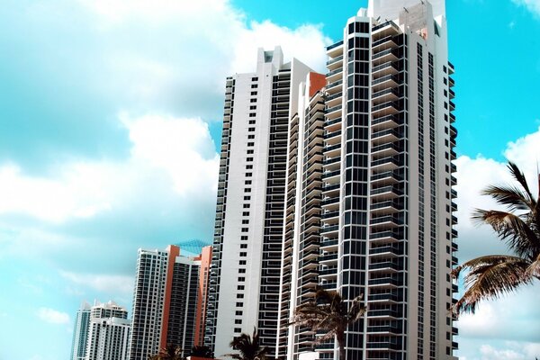 Modern new buildings on a cloudy day