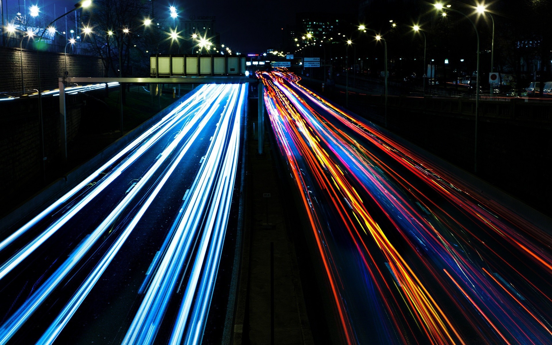 other city traffic highway blur road downtown transportation system street motion car fast city evening bridge bus light dusk expressway photograph urban