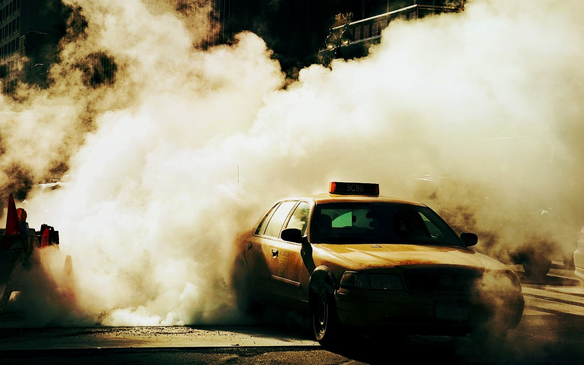 other city smoke vehicle flame calamity transportation system car rally accident steam rain storm police battle explosion