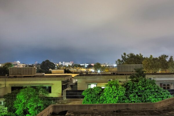 Twilight sky over the city