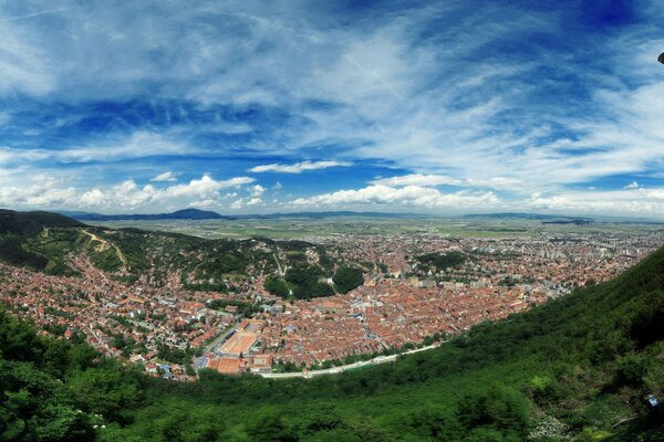 Top view of the architecture of the city