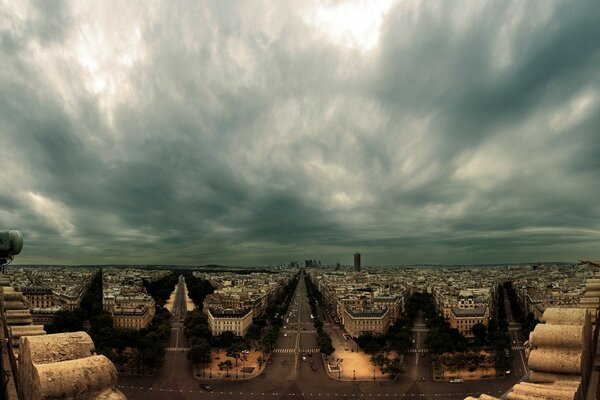 Stormy sky over the city