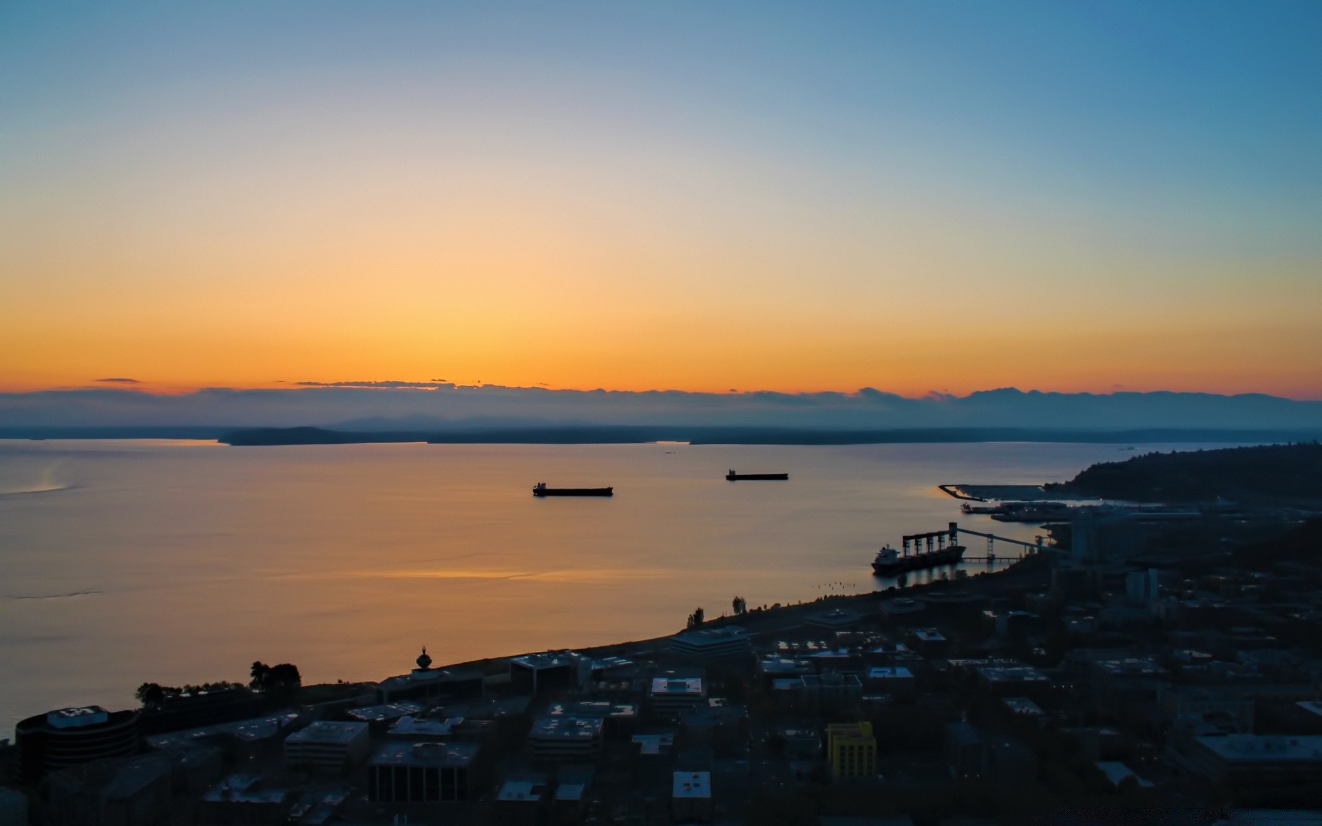 other city sunset water dawn sea beach dusk evening seashore ocean landscape reflection lake seascape sky sun travel