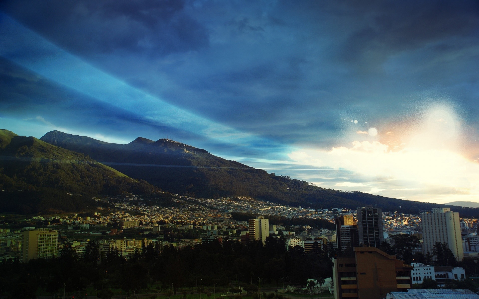 autres villes voyage ville ciel coucher de soleil montagnes paysage à l extérieur architecture soir aube eau lumière du jour arbre maison crépuscule nature