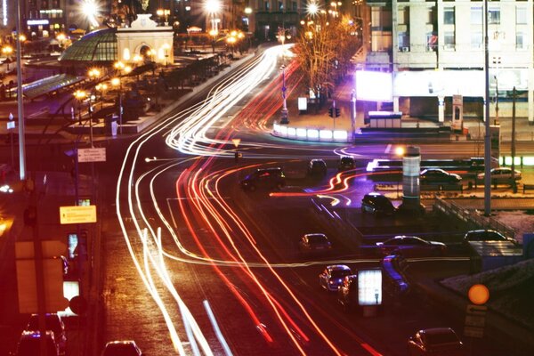 Strada esposizione luce di striscia di trasporto