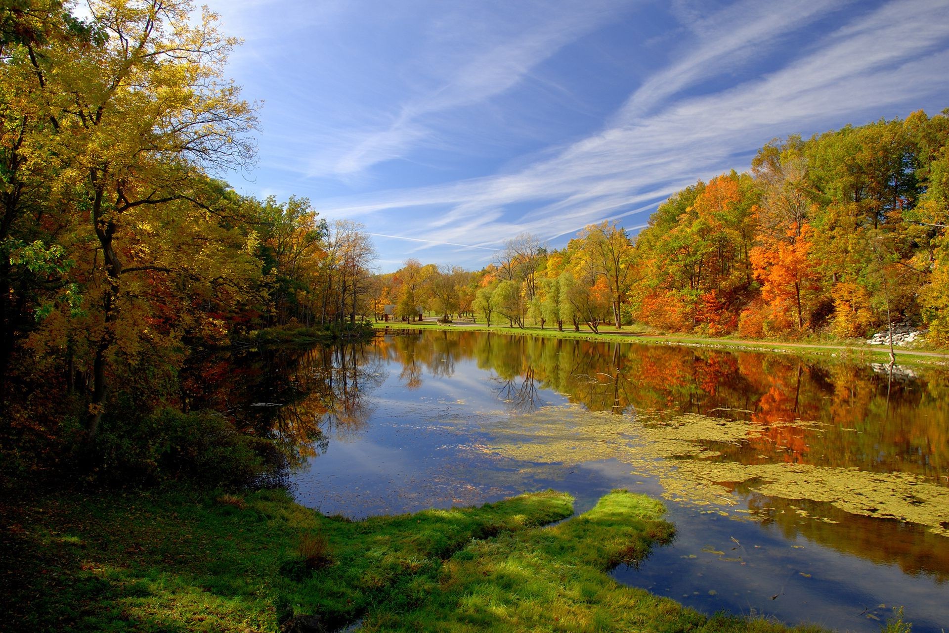 rivers ponds and streams fall landscape tree nature lake wood water leaf outdoors river reflection scenic dawn season park composure fair weather