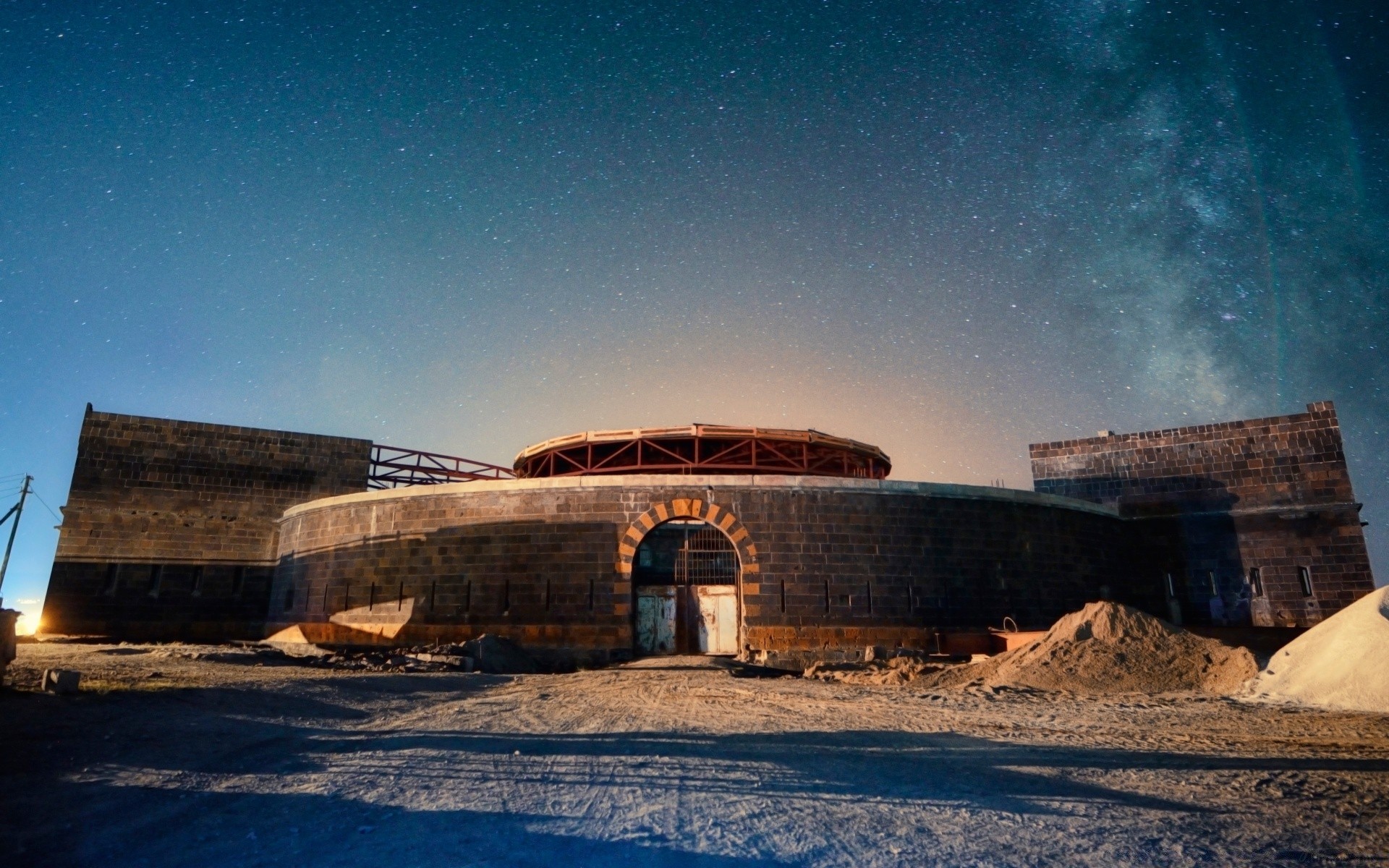 house and comfort moon sky travel abandoned architecture building landscape winter