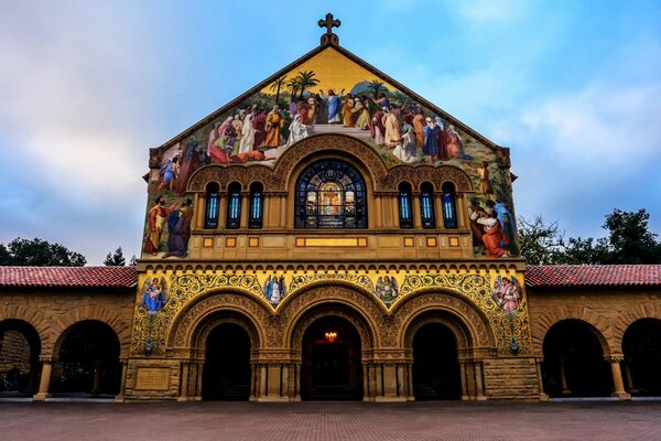 Religious building with images of saints