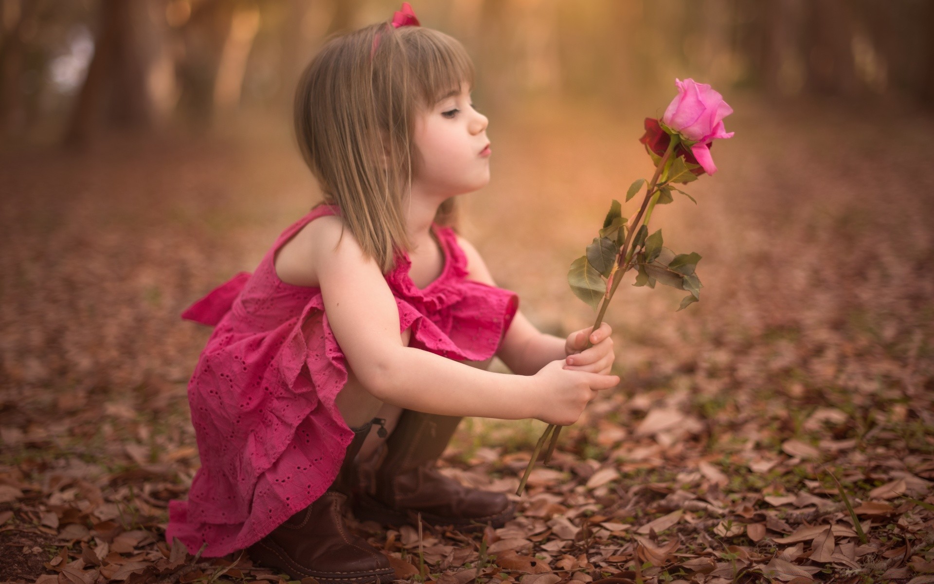 bambini bambino natura ragazza all aperto fiore parco autunno