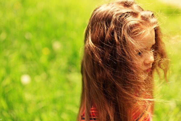 Little girl with long hair