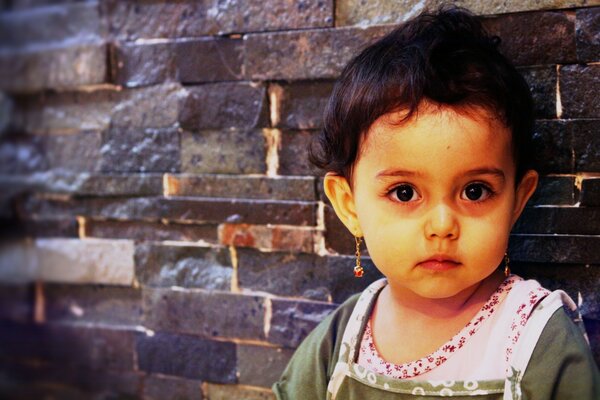 Portrait of a cute child on the background of a reading