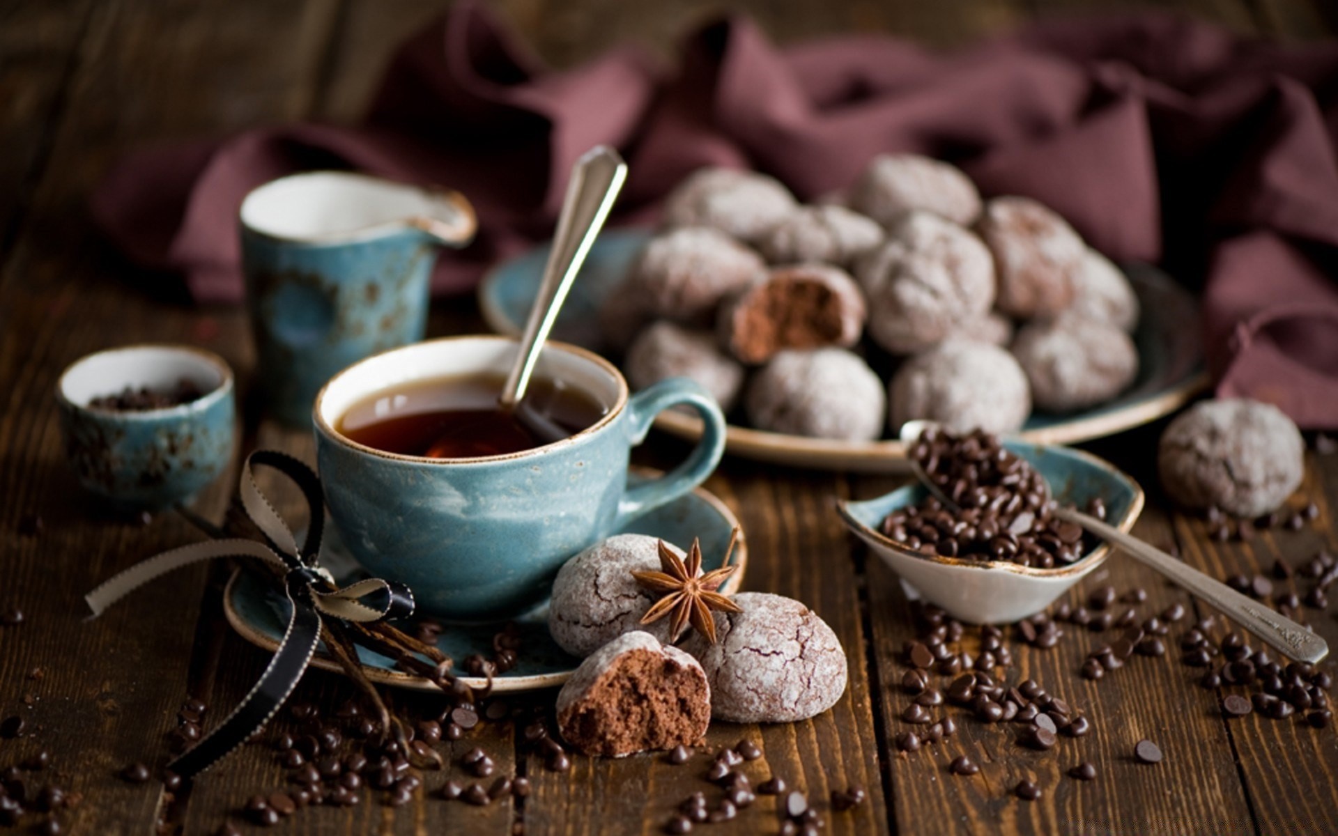 desserts parfüm essen heiß kaffee trinken tasse holz zimt aus holz löffel tabelle aromatisch dunkel rustikal spice espresso schüssel koffein traditionelle