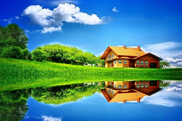 Beautiful rustic house next to the pond