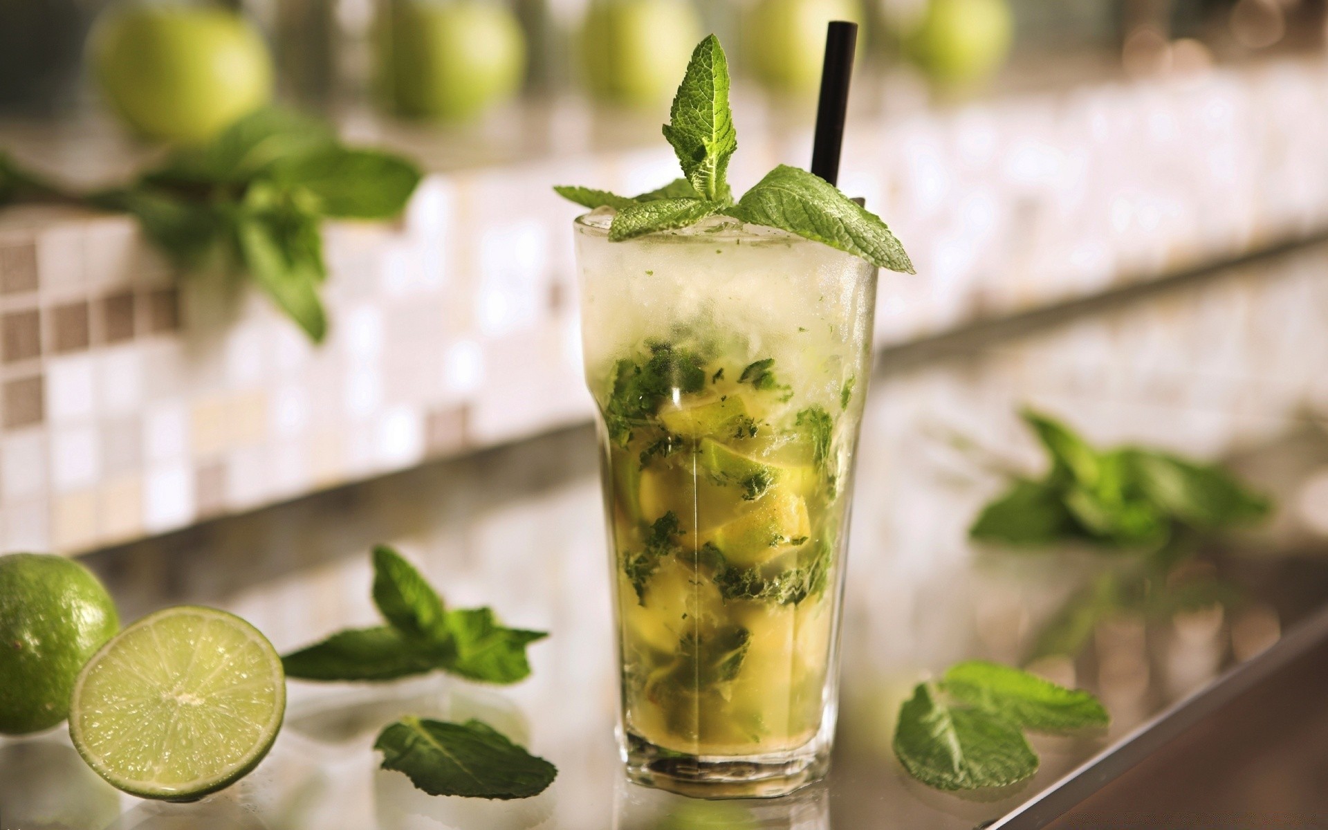 bevande menta foglia bere vetro frutta cibo succo ghiaccio tropicale cocktail estate freddo