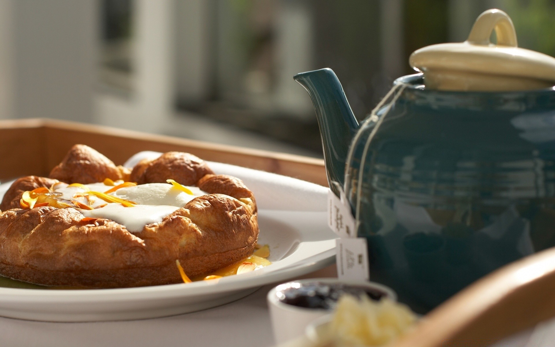 desserts essen heiß kaffee tee trinken tasse lecker frühstück tabelle traditionell geschirr stillleben kochen