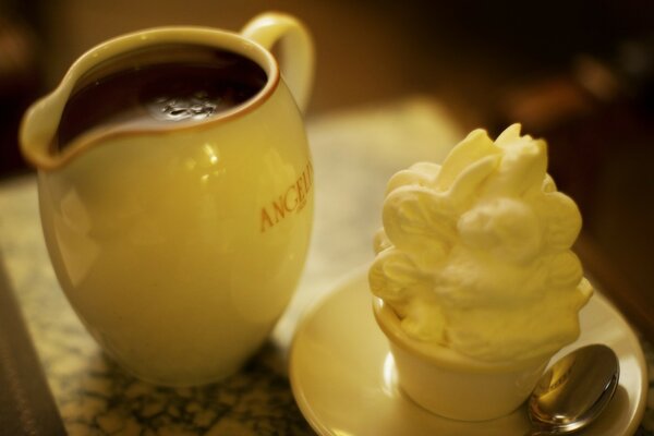 Taza de bebidas de café, leche