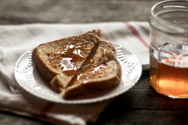 Morning healthy breakfast with honey