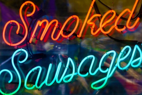 Neon sign about food